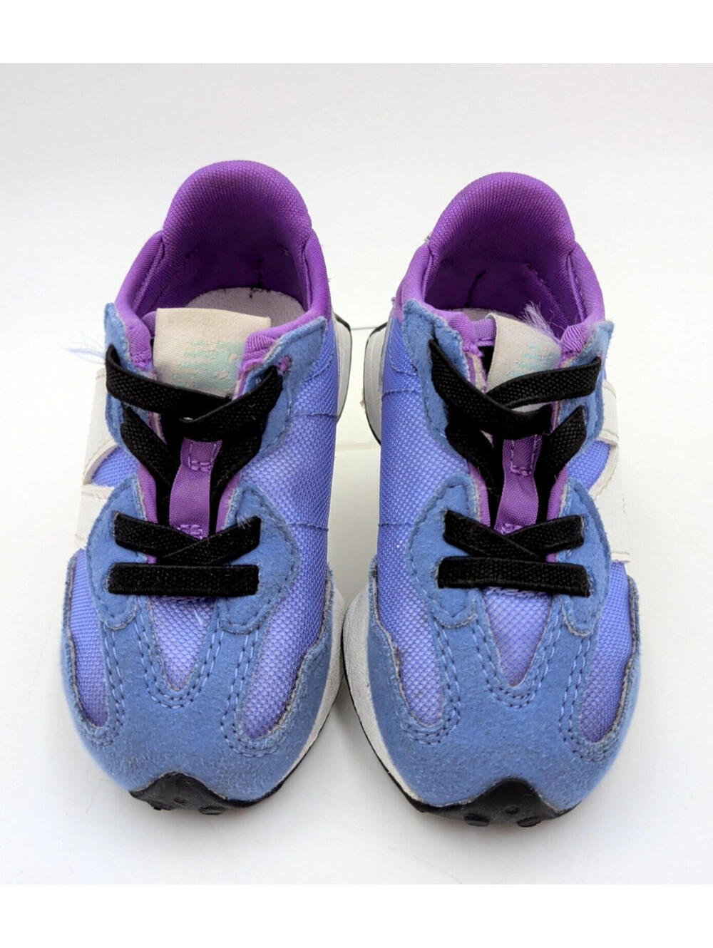New Balance 327 Infant/Toddler Shoes SZ 5, Violet/Blue Dalmatian - Picture 3 of 9